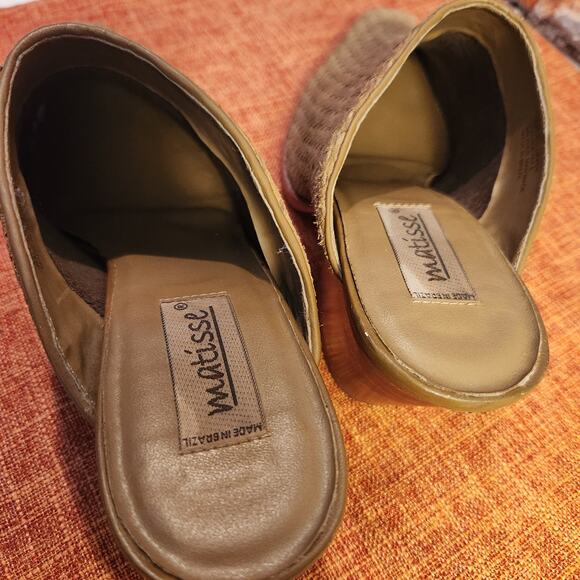 Matisse Basket Weave Leather Suede Block Heel Mule/Clog US Size 10 Anthropologie - Picture 9 of 11